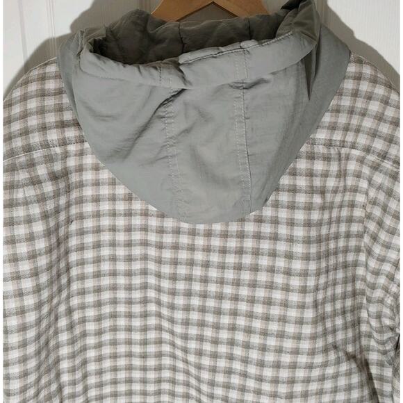 RARE Mens Pacsun Playboy Jacket Plaid Khaki Hood Quilt Lined Runs Big - Med/Larg - Picture 7 of 7